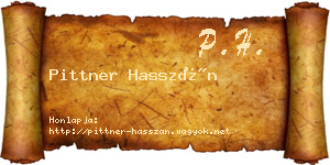 Pittner Hasszán névjegykártya